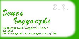 denes vagyoczki business card